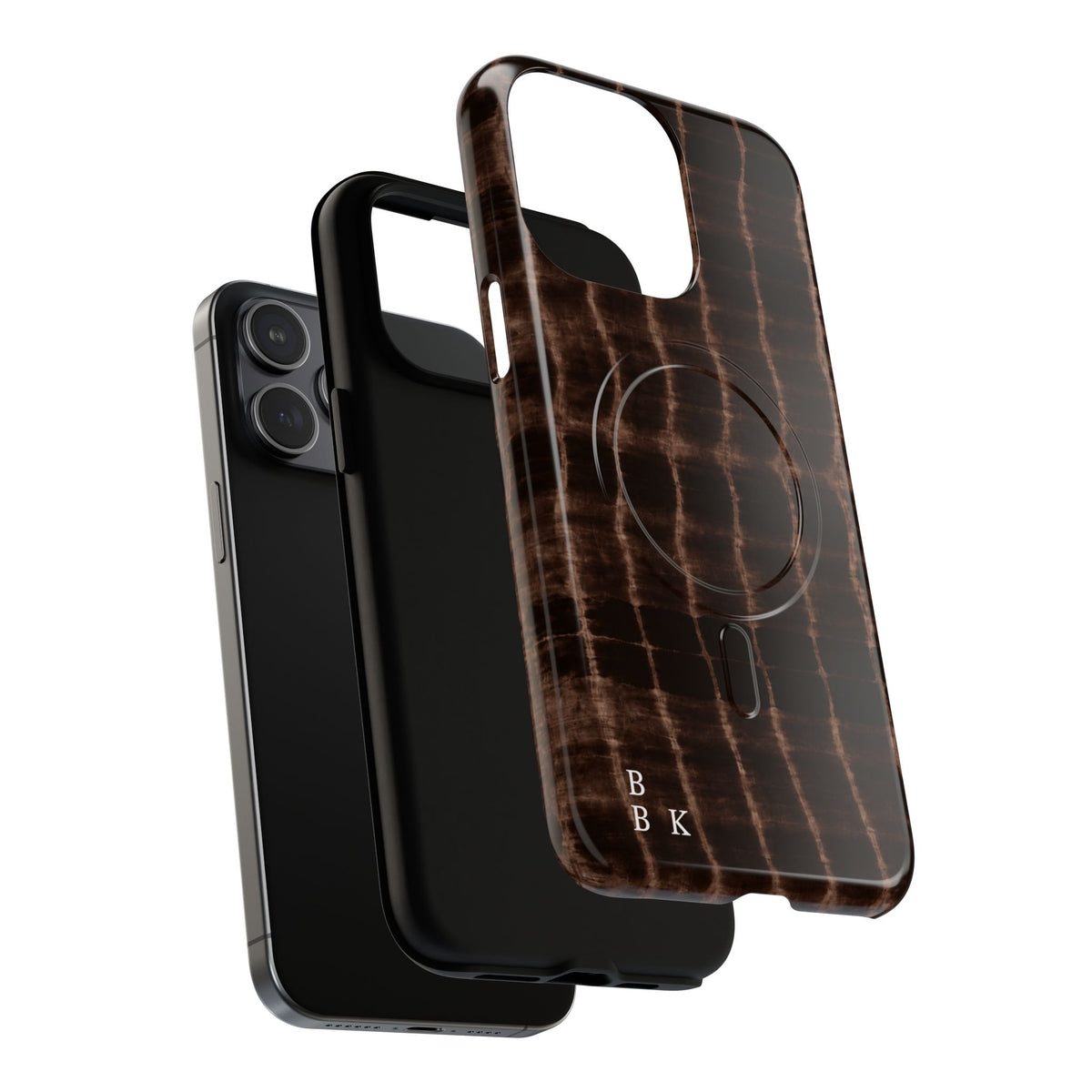 MagSafe Phone Case — Brown Croc Pattern Tough Magnetic Case