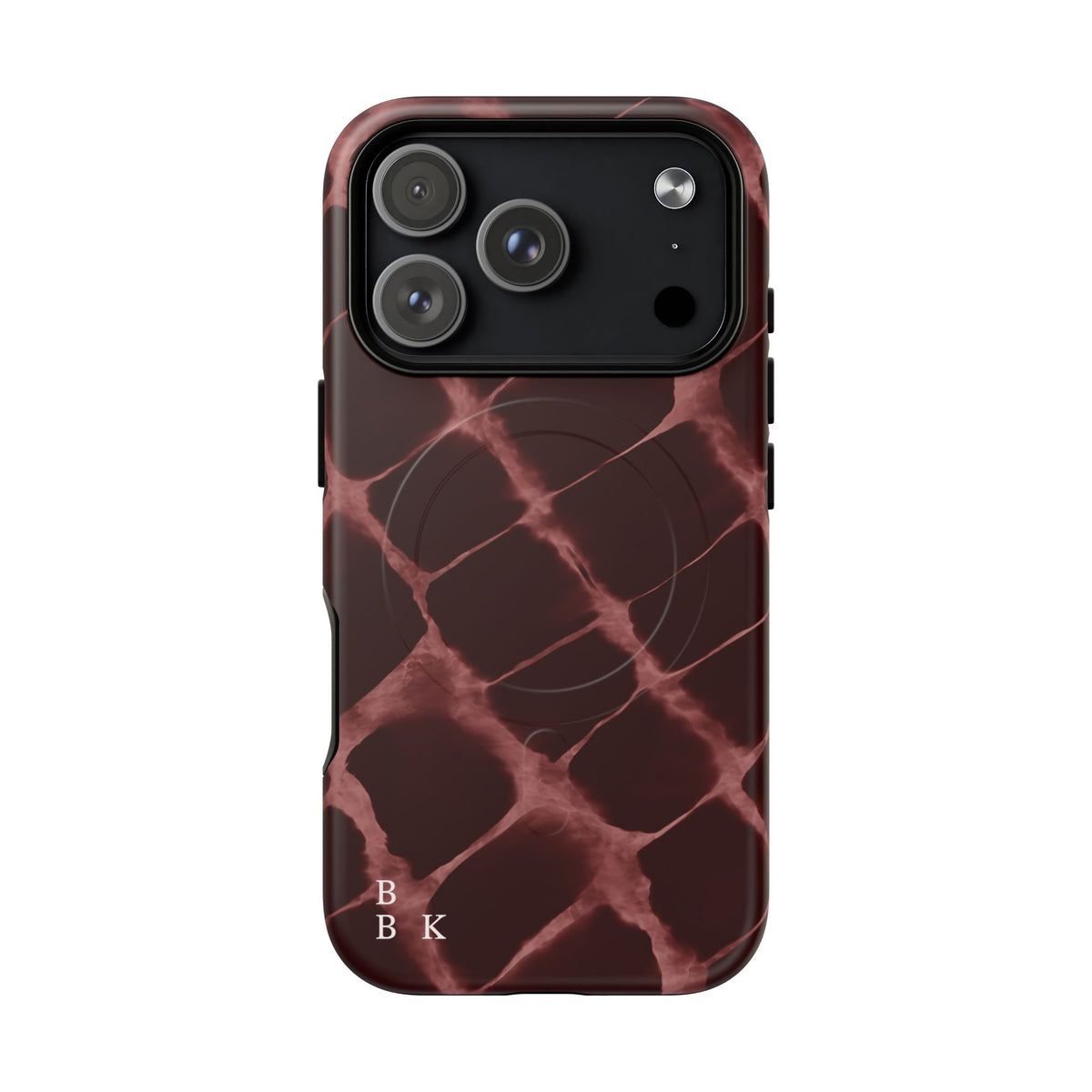 Magnetic Phone Case — Burgundy Marble Tough Protective Cover