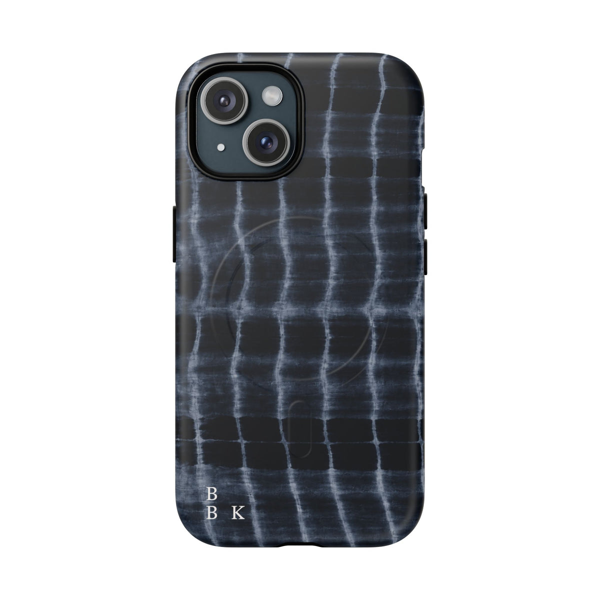 Magnetic Phone Case — Black Tie-Dye Tough Protective Cover with MagSafe