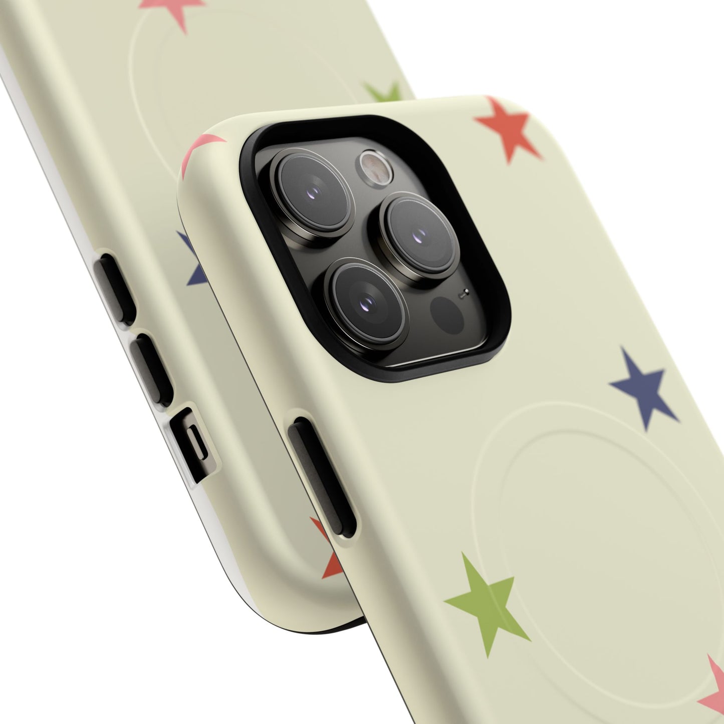 Magnetic Tough Phone Case — Colorful Star Pattern Protective iPhone Cover