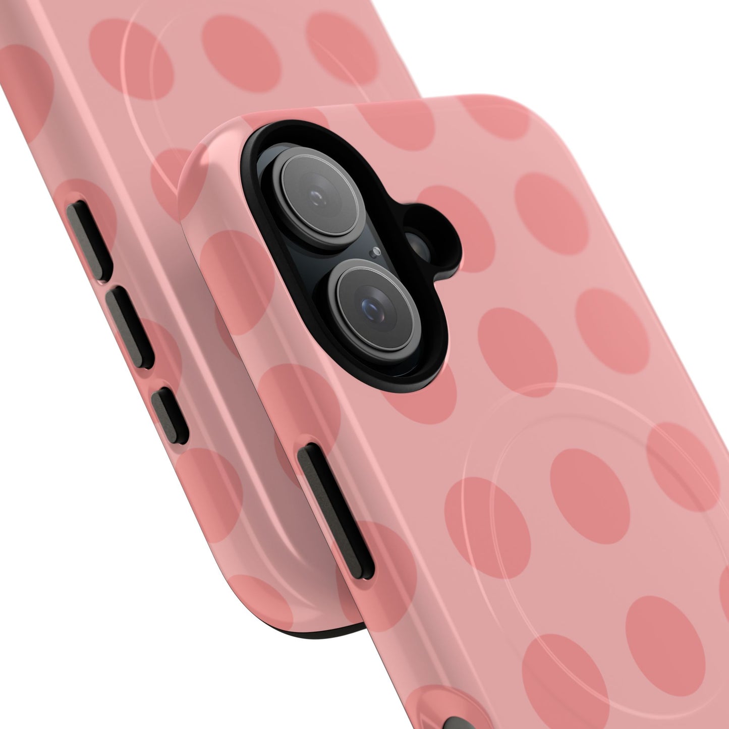 Magnetic Phone Case — Pink Polka Dot Tough Protective Cover
