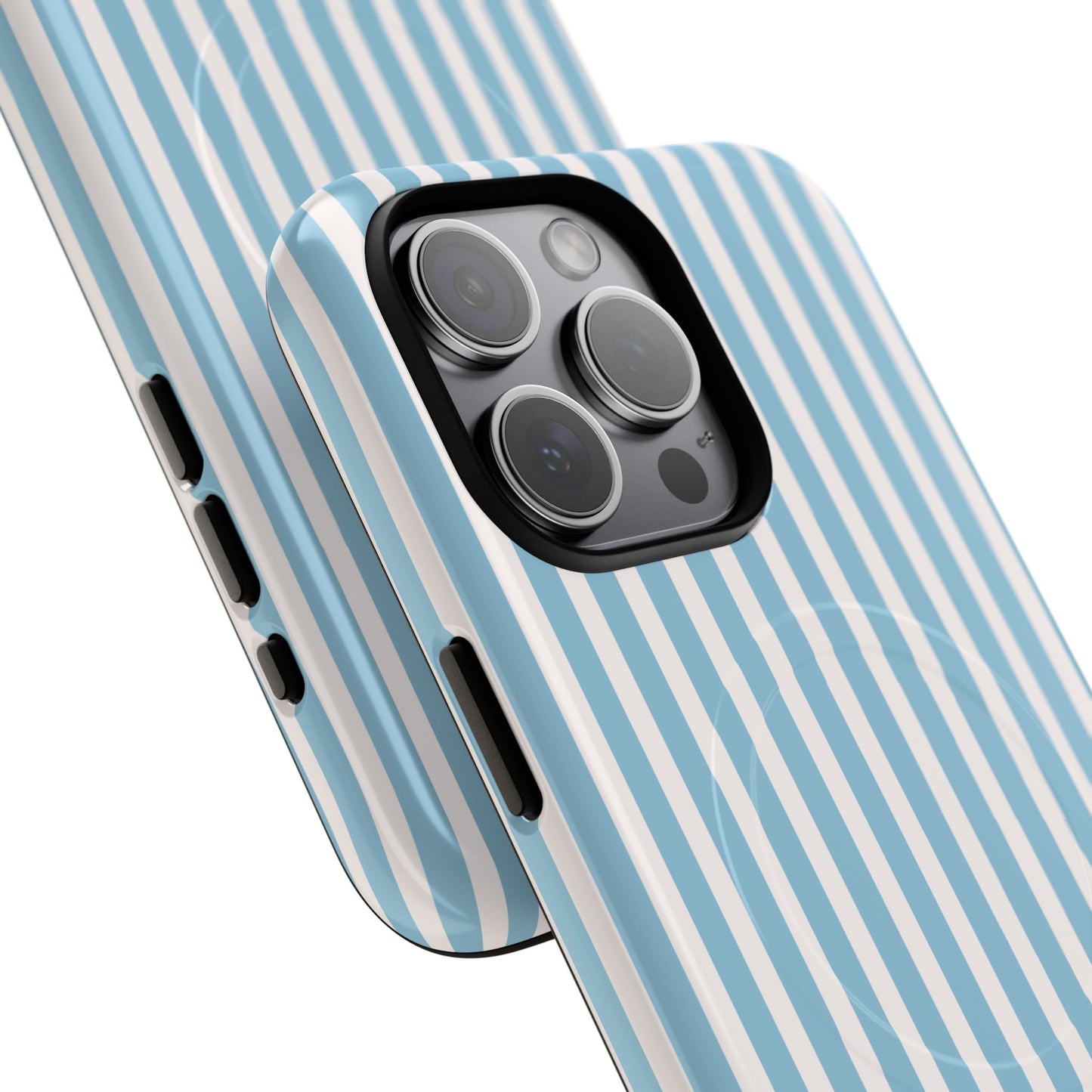 MagSafe Phone Case — Blue Vertical Stripe Tough Magnetic Protective Cover