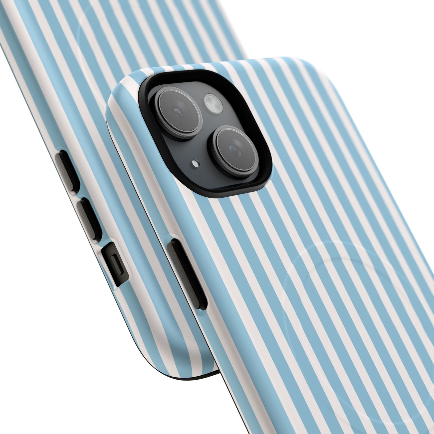 MagSafe Phone Case — Blue Vertical Stripe Tough Magnetic Protective Cover