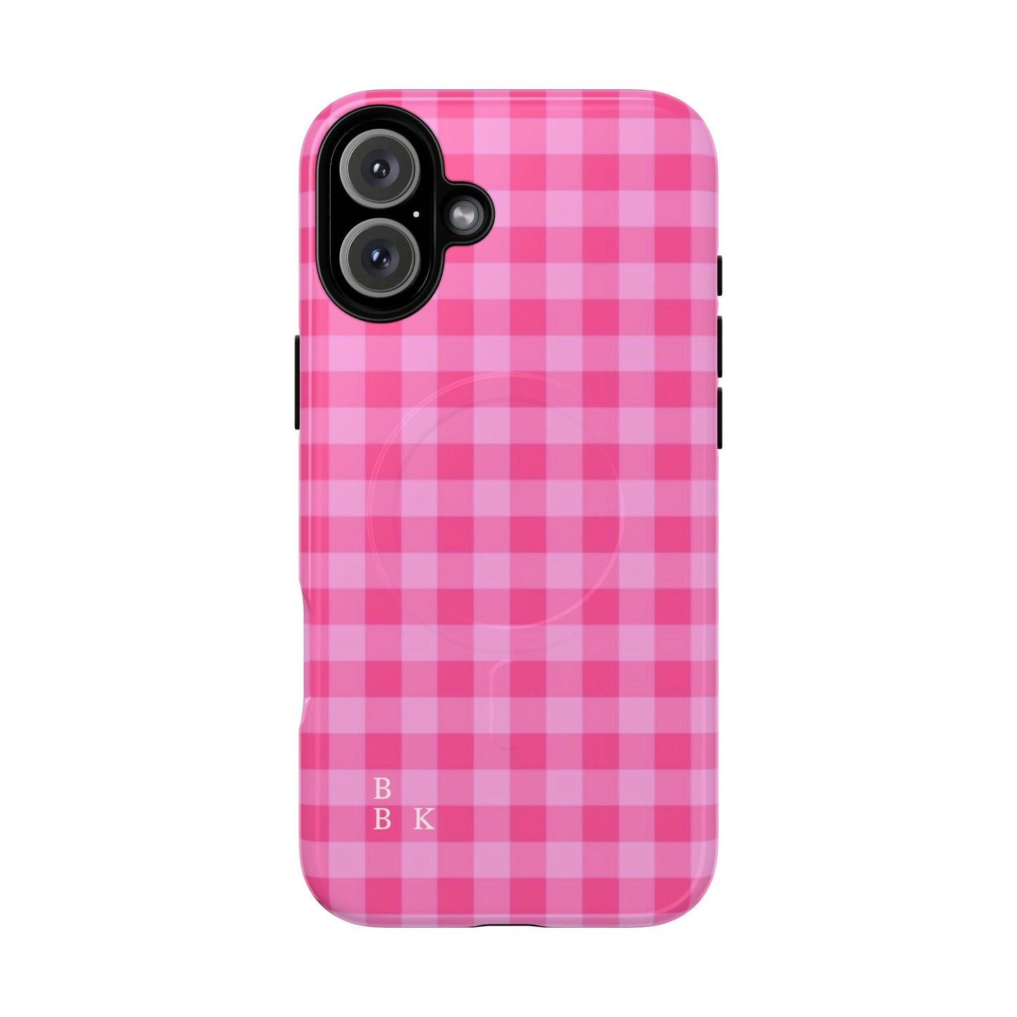 Pink Gingham Tough Magnetic Phone Case – Durable Checkered Design