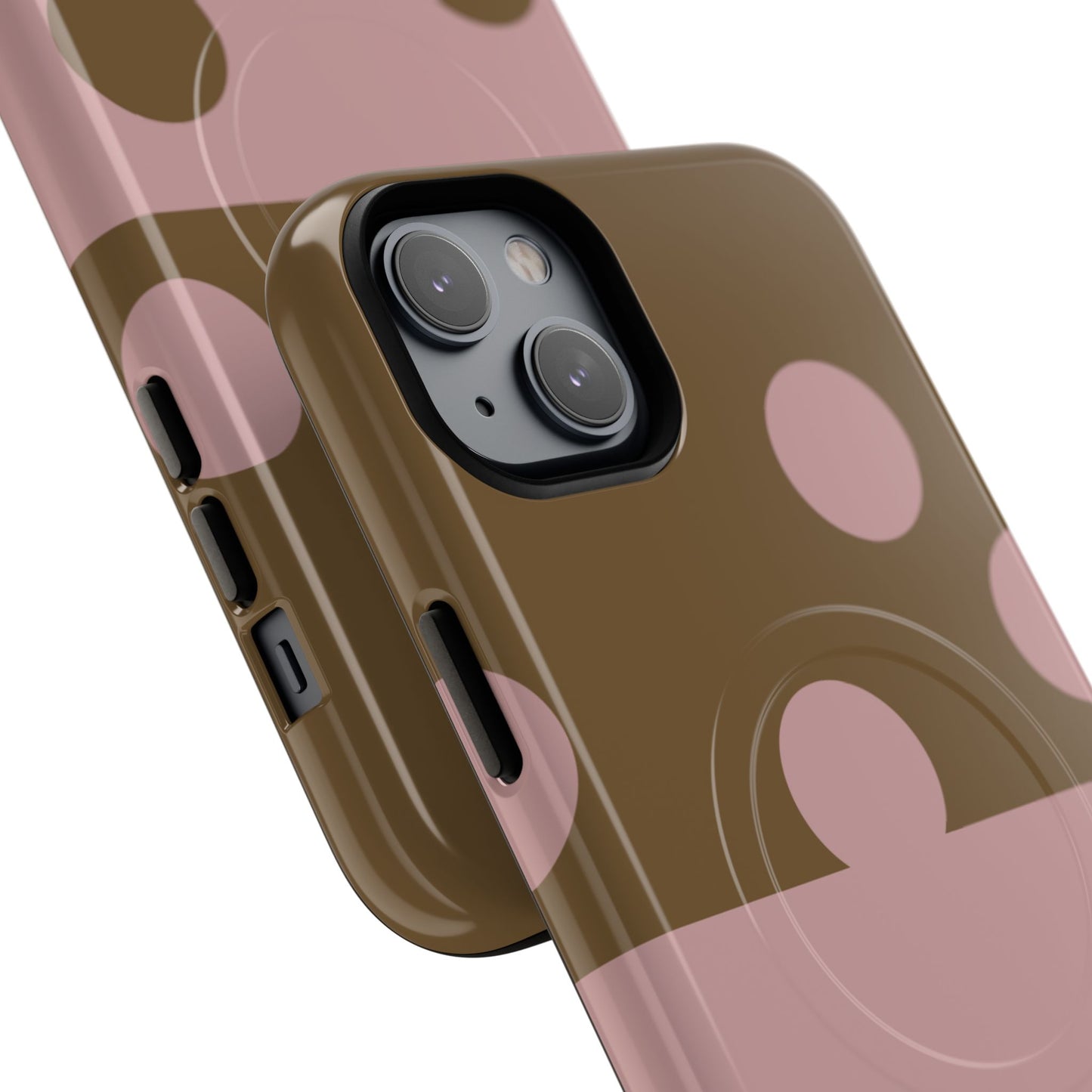Pink + Yellow Polka Dot Magnetic Tough Case — Protective Magnetic Phone Case with 'BBK' Accent
