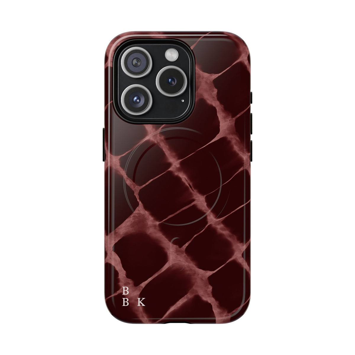 Magnetic Phone Case — Burgundy Marble Tough Protective Cover