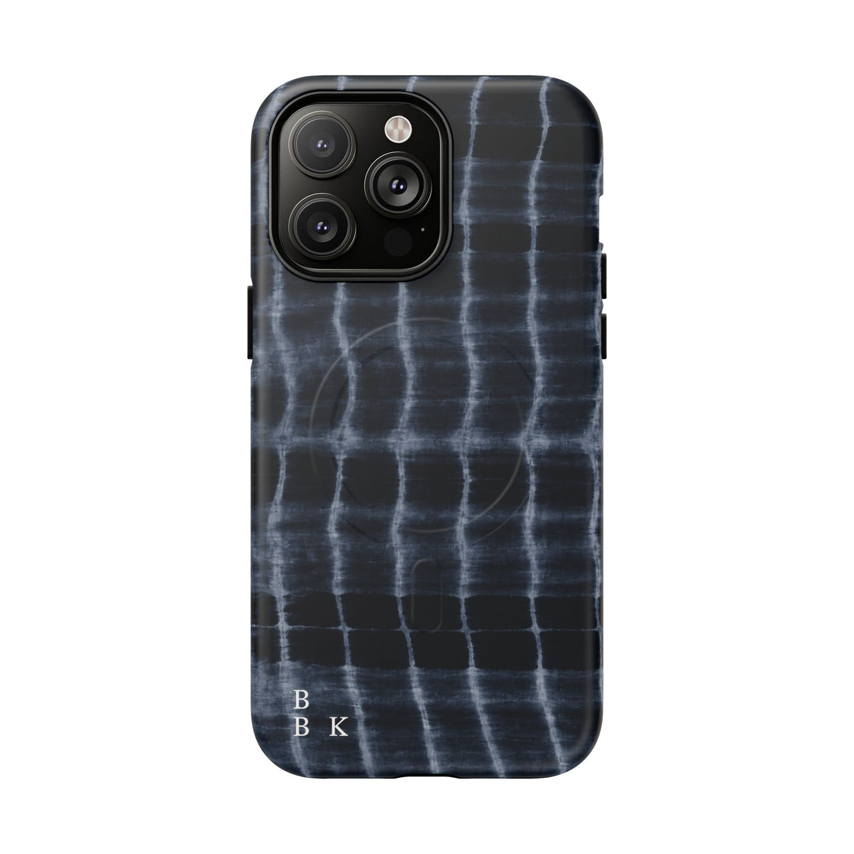 Magnetic Phone Case — Black Tie-Dye Tough Protective Cover with MagSafe