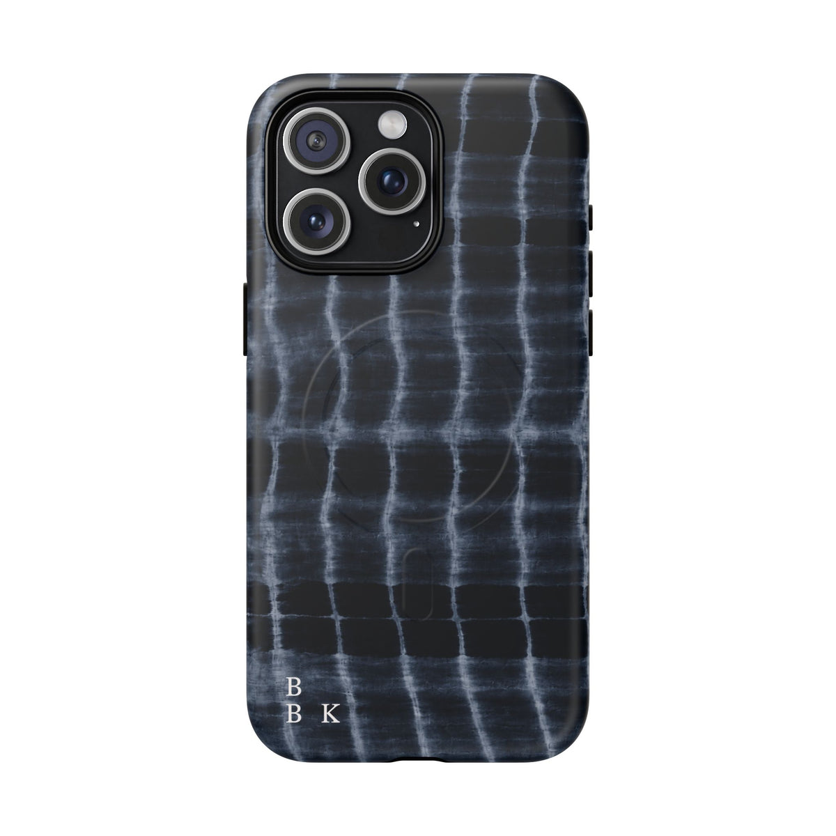 Magnetic Phone Case — Black Tie-Dye Tough Protective Cover with MagSafe