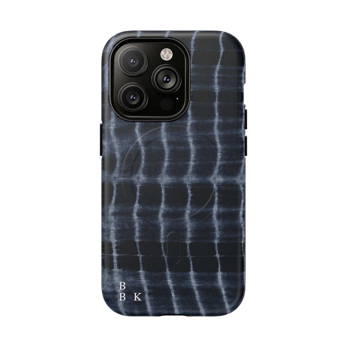 Magnetic Phone Case — Black Tie-Dye Tough Protective Cover with MagSafe