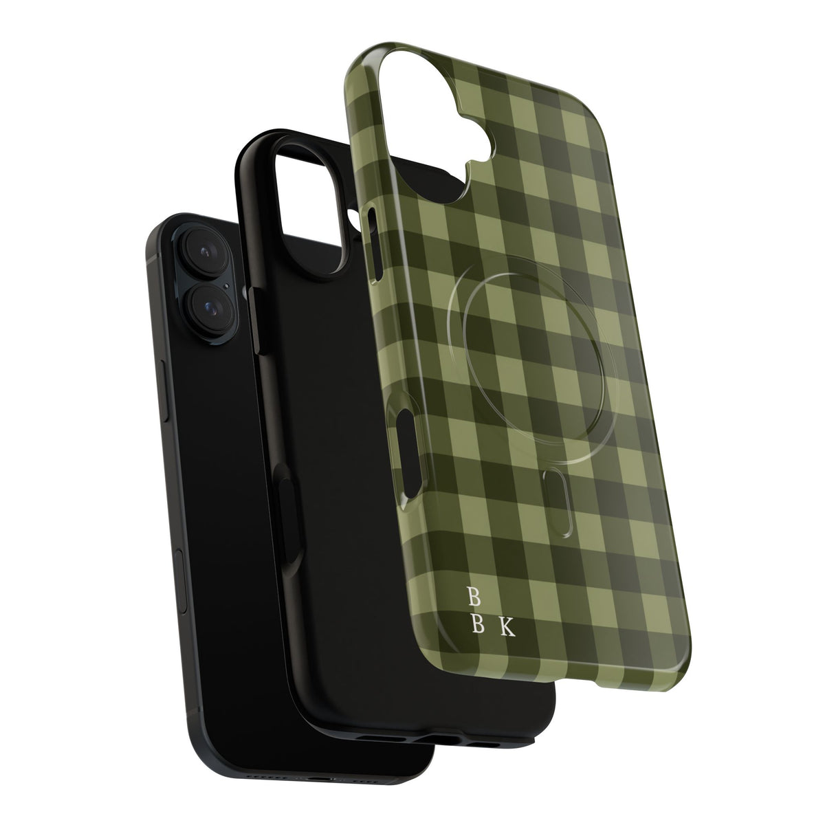 Green Buffalo Plaid Magnetic Phone Case — Tough Protective MagSafe-Compatible Case