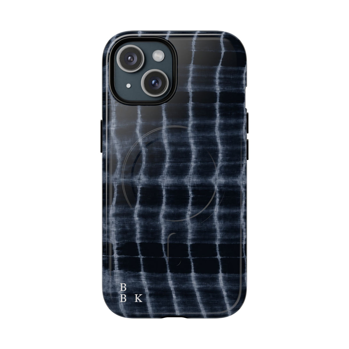 Magnetic Phone Case — Black Tie-Dye Tough Protective Cover with MagSafe