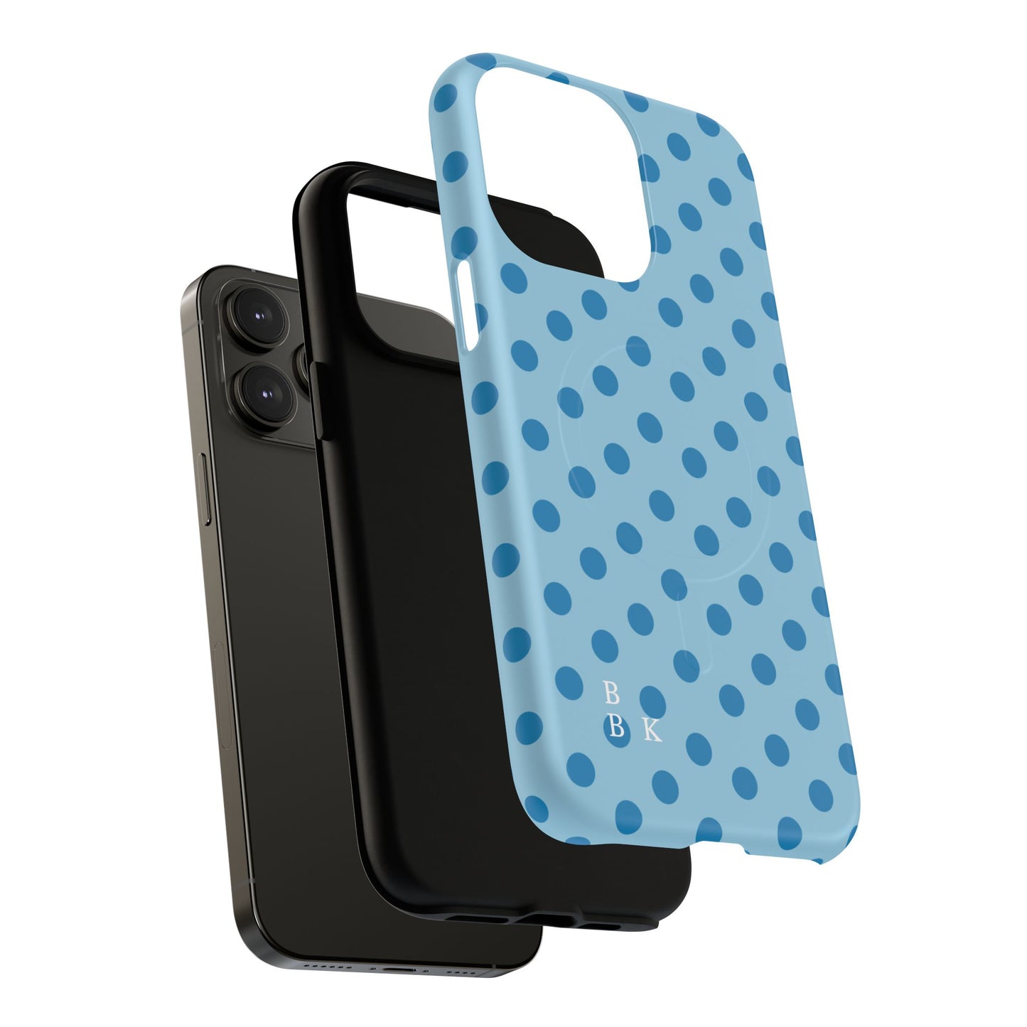 Blue Polka Dot Magnetic Phone Case — Tough Protective iPhone Cover