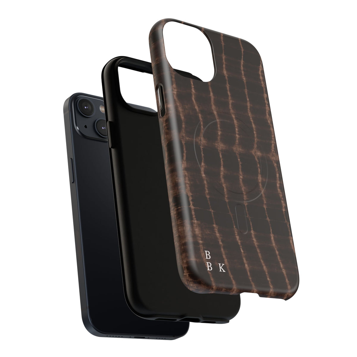 MagSafe Phone Case — Brown Croc Pattern Tough Magnetic Case
