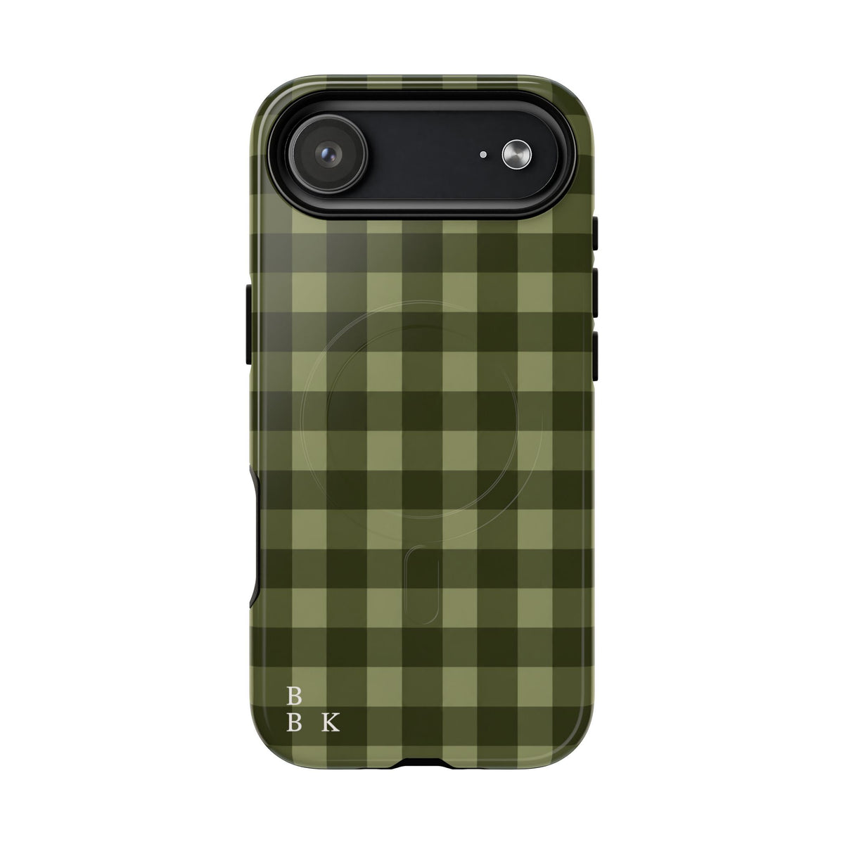 Green Buffalo Plaid Magnetic Phone Case — Tough Protective MagSafe-Compatible Case