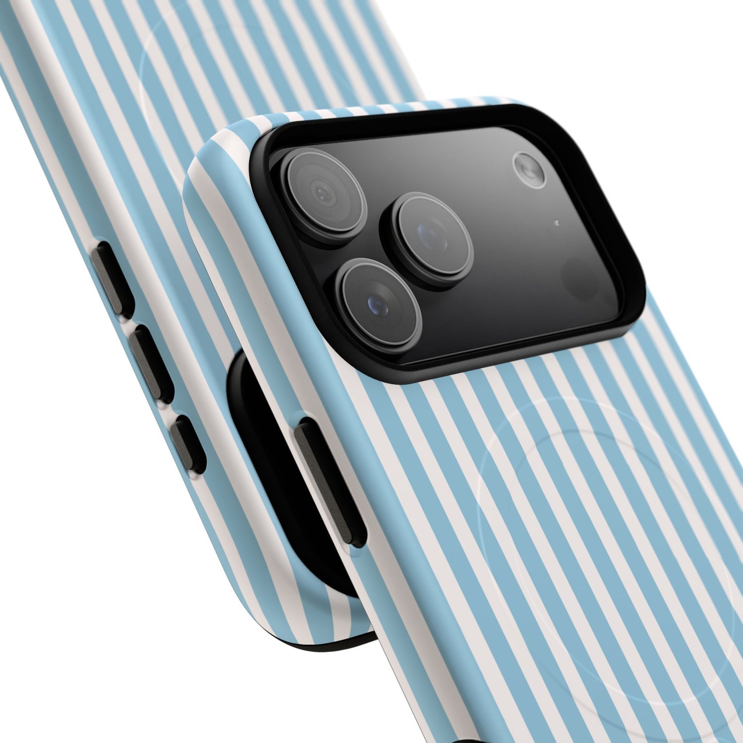 MagSafe Phone Case — Blue Vertical Stripe Tough Magnetic Protective Cover