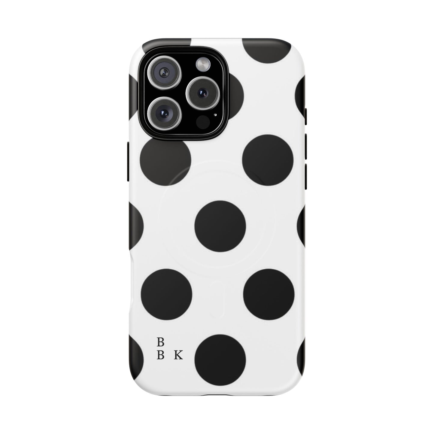 Polka Dot Magnetic Phone Case — Black & White Retro Dot Tough Case