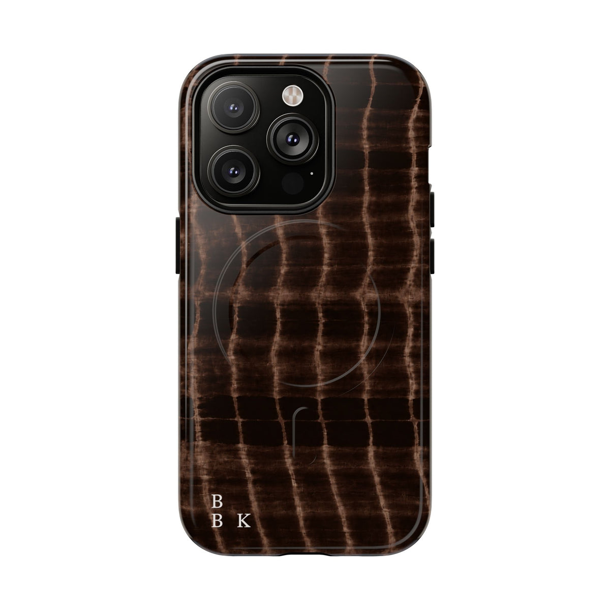 MagSafe Phone Case — Brown Croc Pattern Tough Magnetic Case