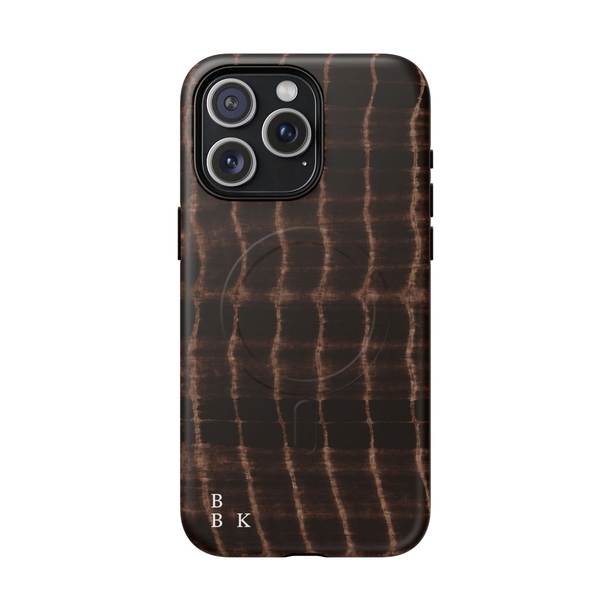 MagSafe Phone Case — Brown Croc Pattern Tough Magnetic Case
