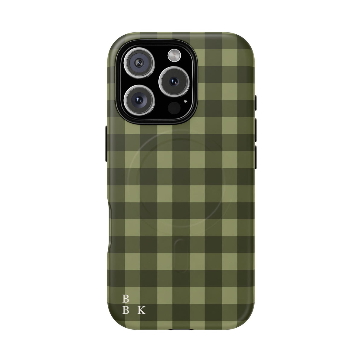 Green Buffalo Plaid Magnetic Phone Case — Tough Protective MagSafe-Compatible Case