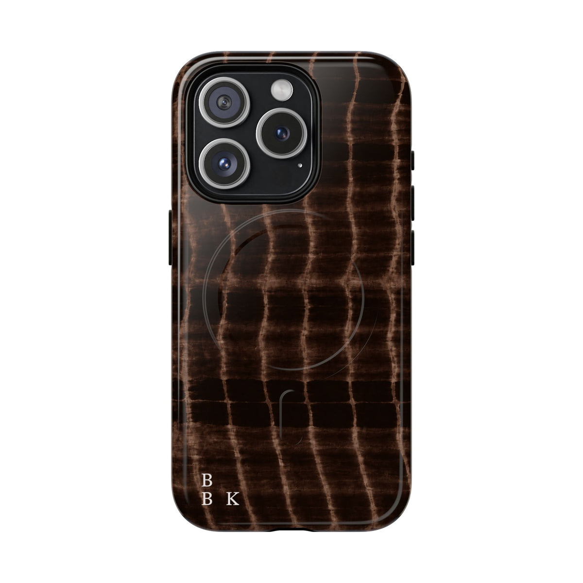 MagSafe Phone Case — Brown Croc Pattern Tough Magnetic Case