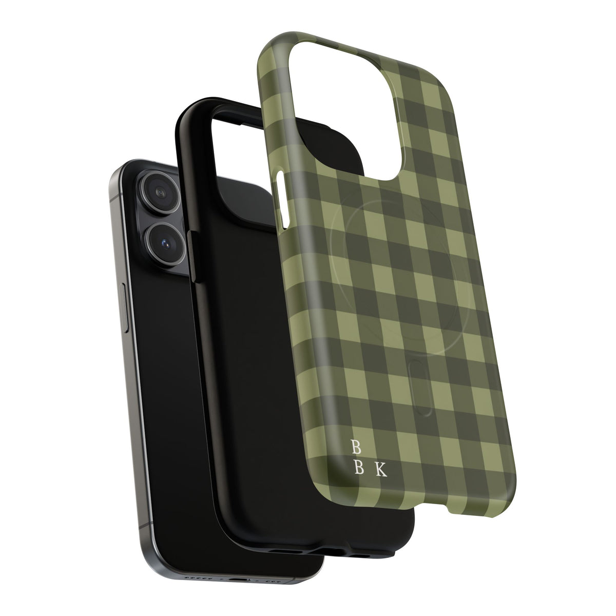 Green Buffalo Plaid Magnetic Phone Case — Tough Protective MagSafe-Compatible Case