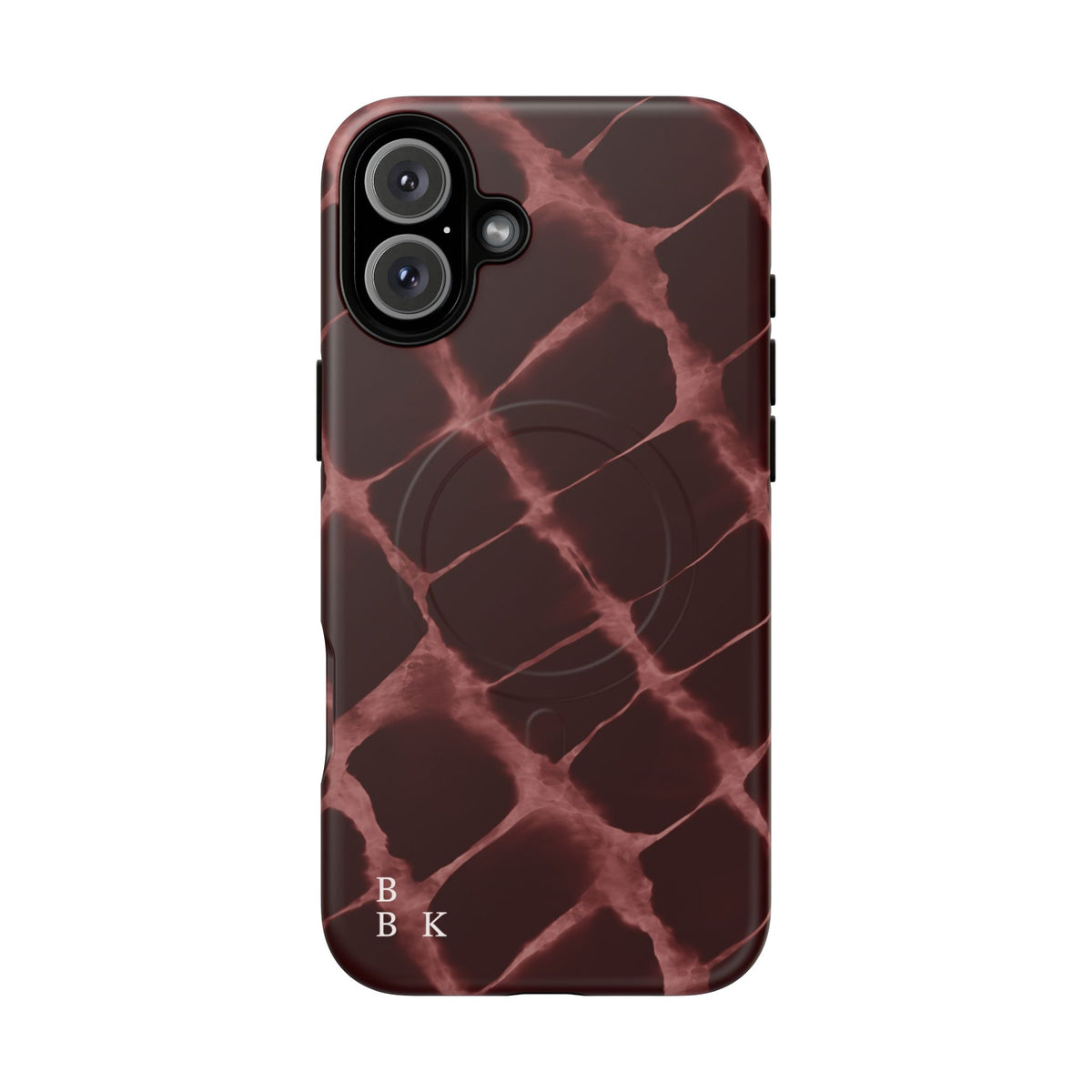 Magnetic Phone Case — Burgundy Marble Tough Protective Cover
