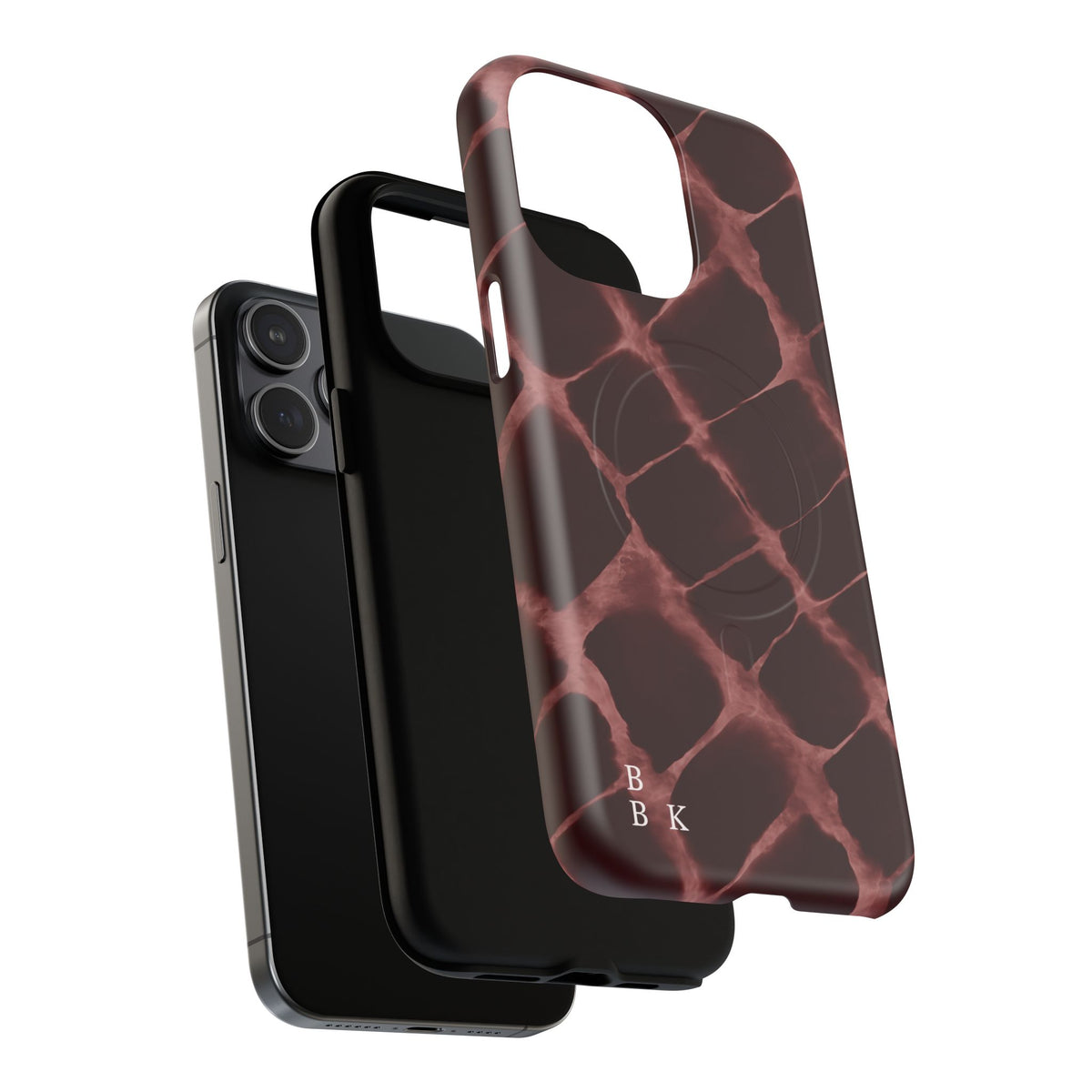 Magnetic Phone Case — Burgundy Marble Tough Protective Cover