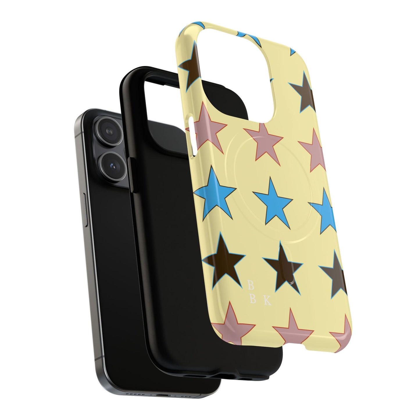 Star Pattern Tough Magnetic Phone Case — Colorful Retro Stars Protective Cover