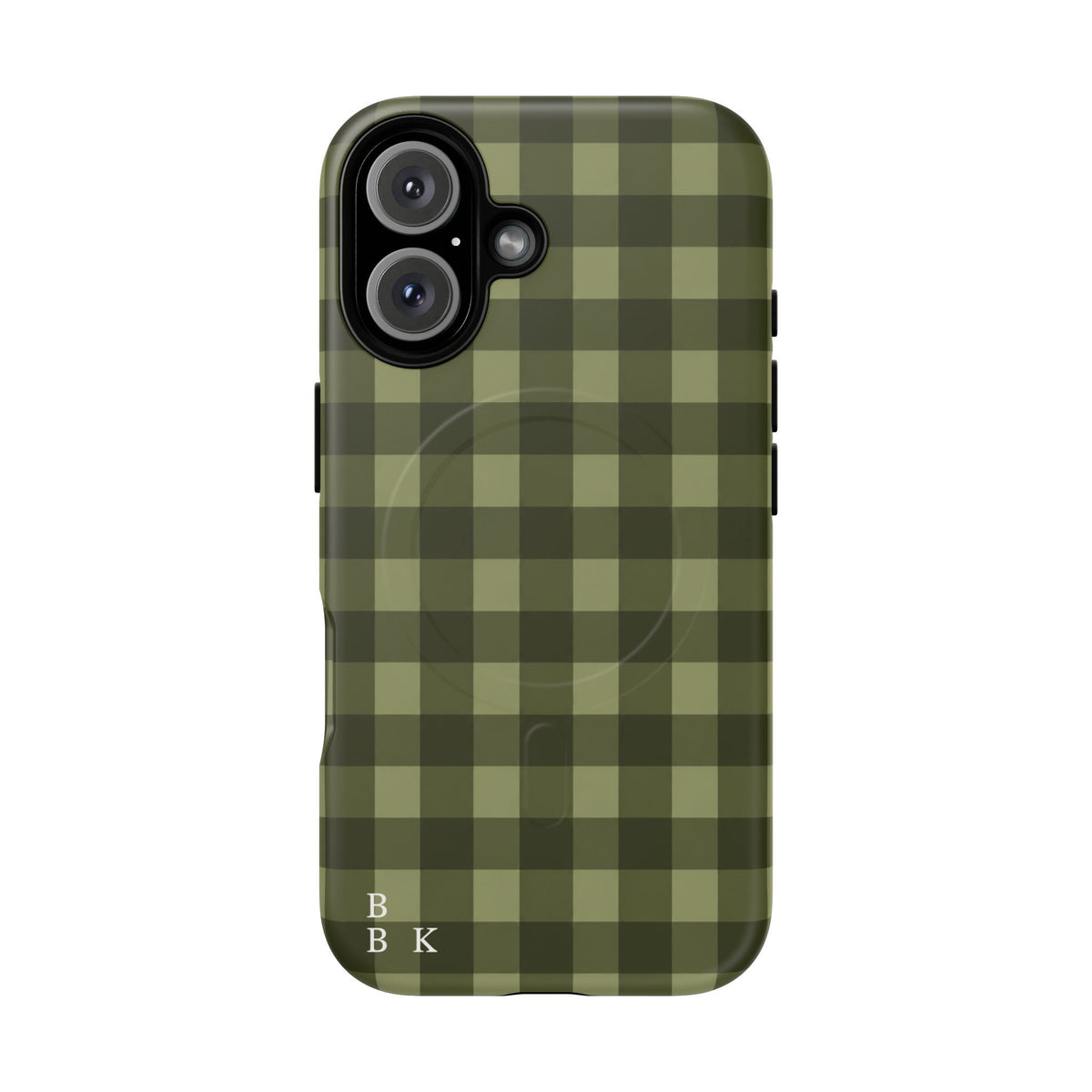 Green Buffalo Plaid Magnetic Phone Case — Tough Protective MagSafe-Compatible Case