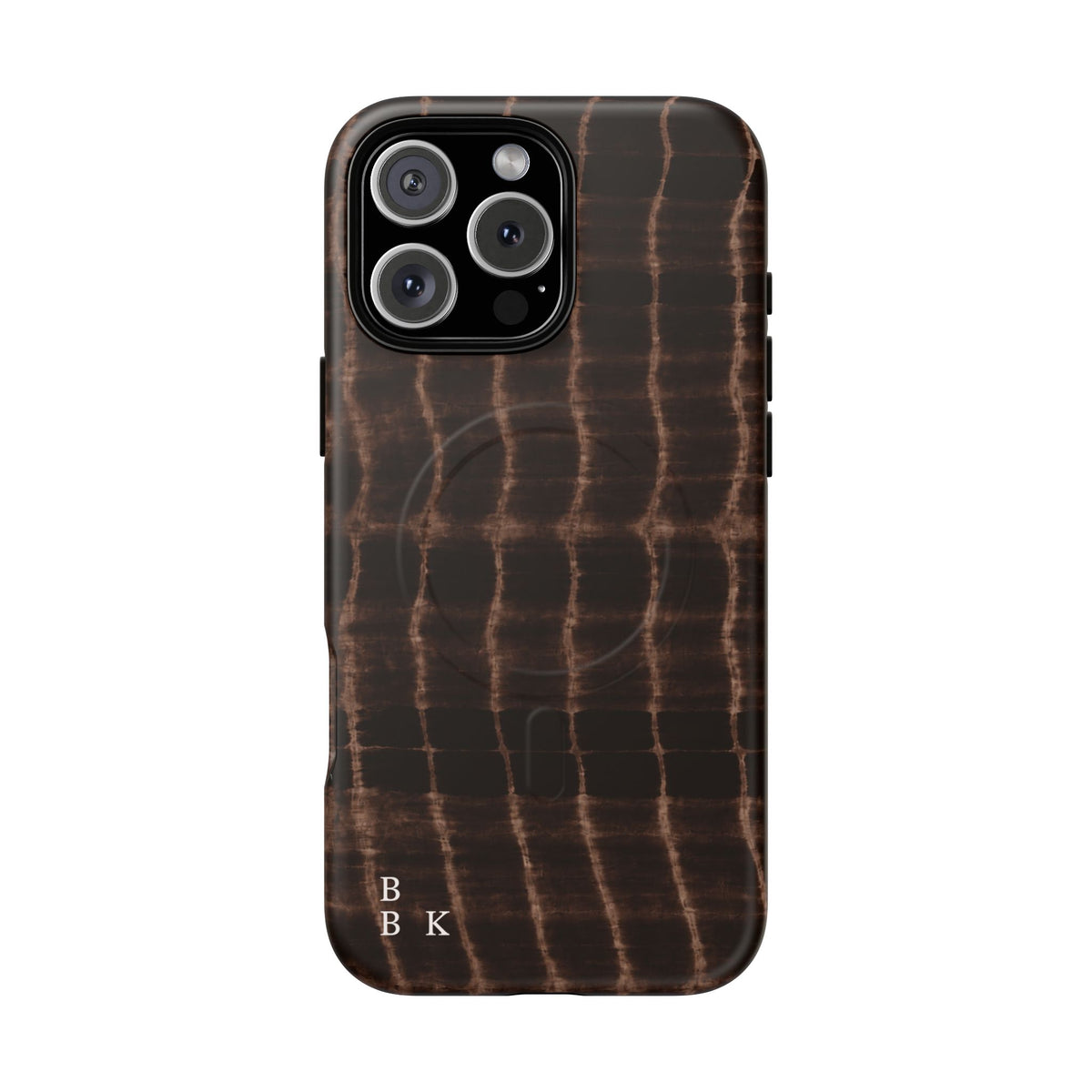 MagSafe Phone Case — Brown Croc Pattern Tough Magnetic Case