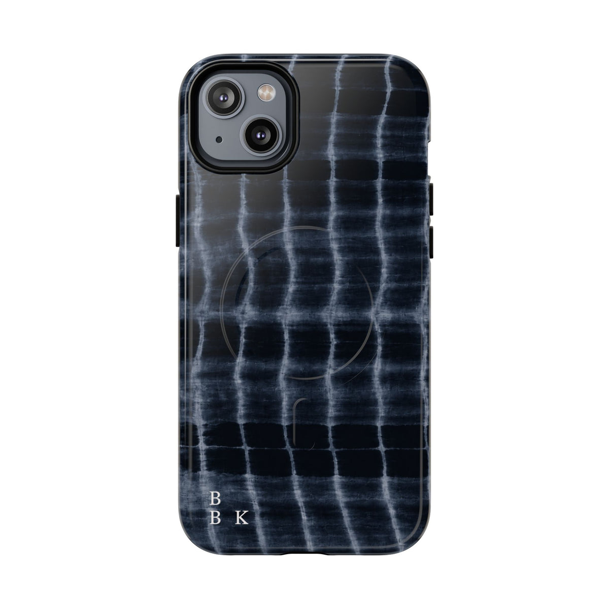 Magnetic Phone Case — Black Tie-Dye Tough Protective Cover with MagSafe