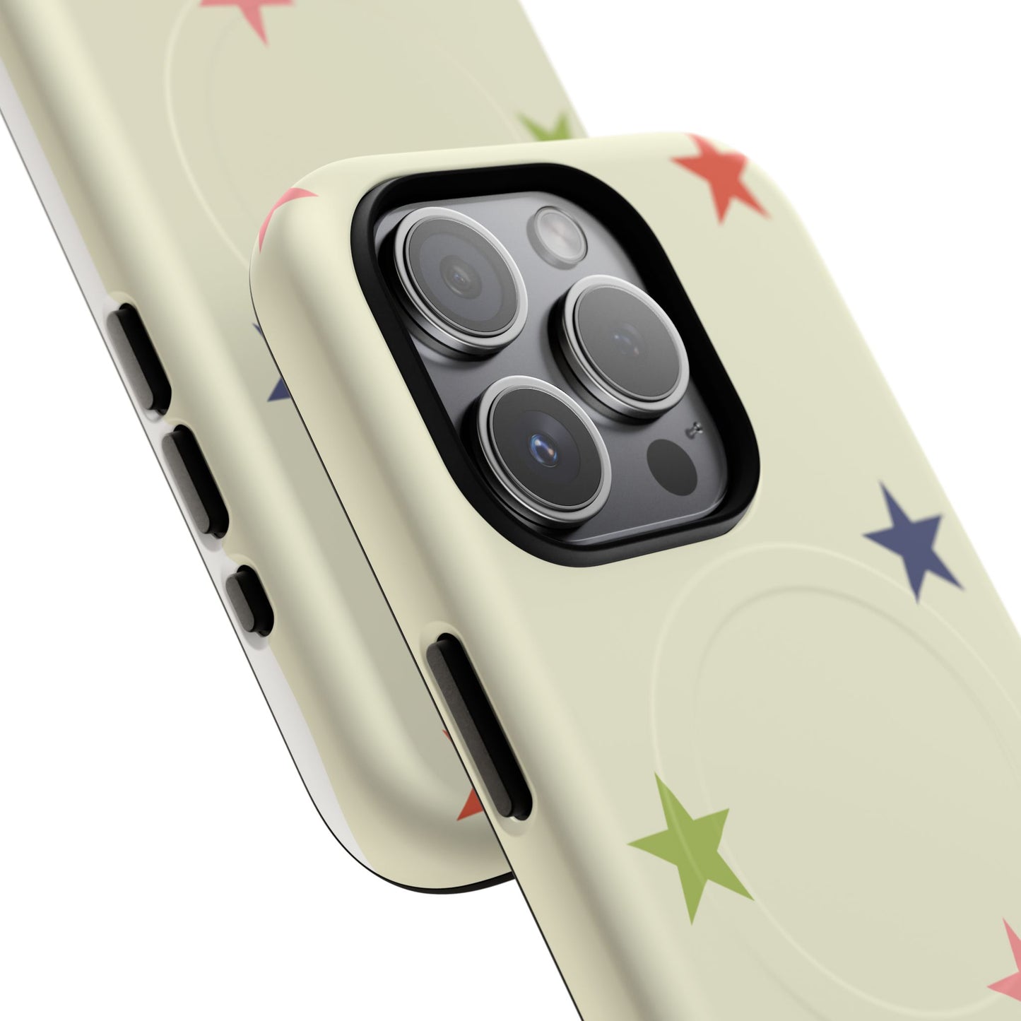 Magnetic Tough Phone Case — Colorful Star Pattern Protective iPhone Cover