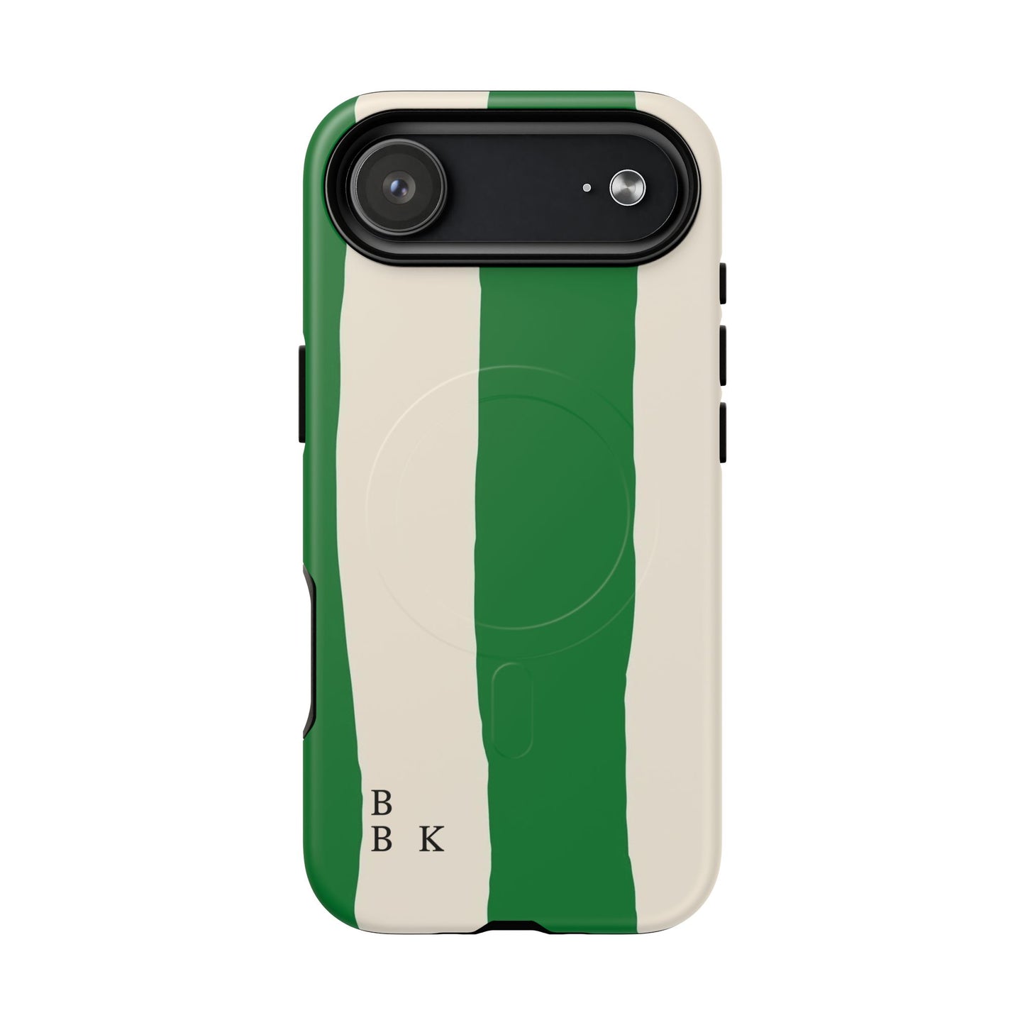 Green Stripe Tough Magnetic Phone Case — Custom Monogram BBK