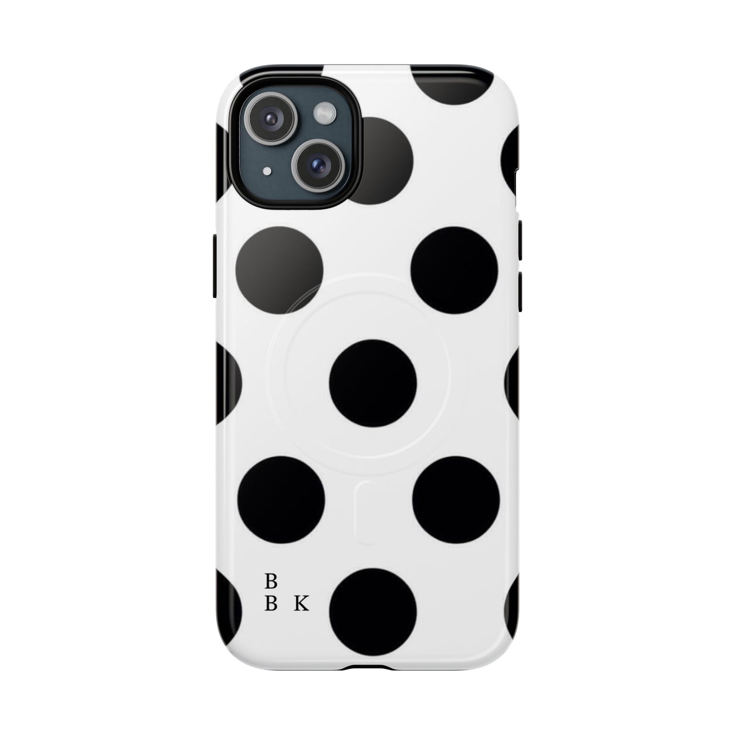 Polka Dot Magnetic Phone Case — Black & White Retro Dot Tough Case