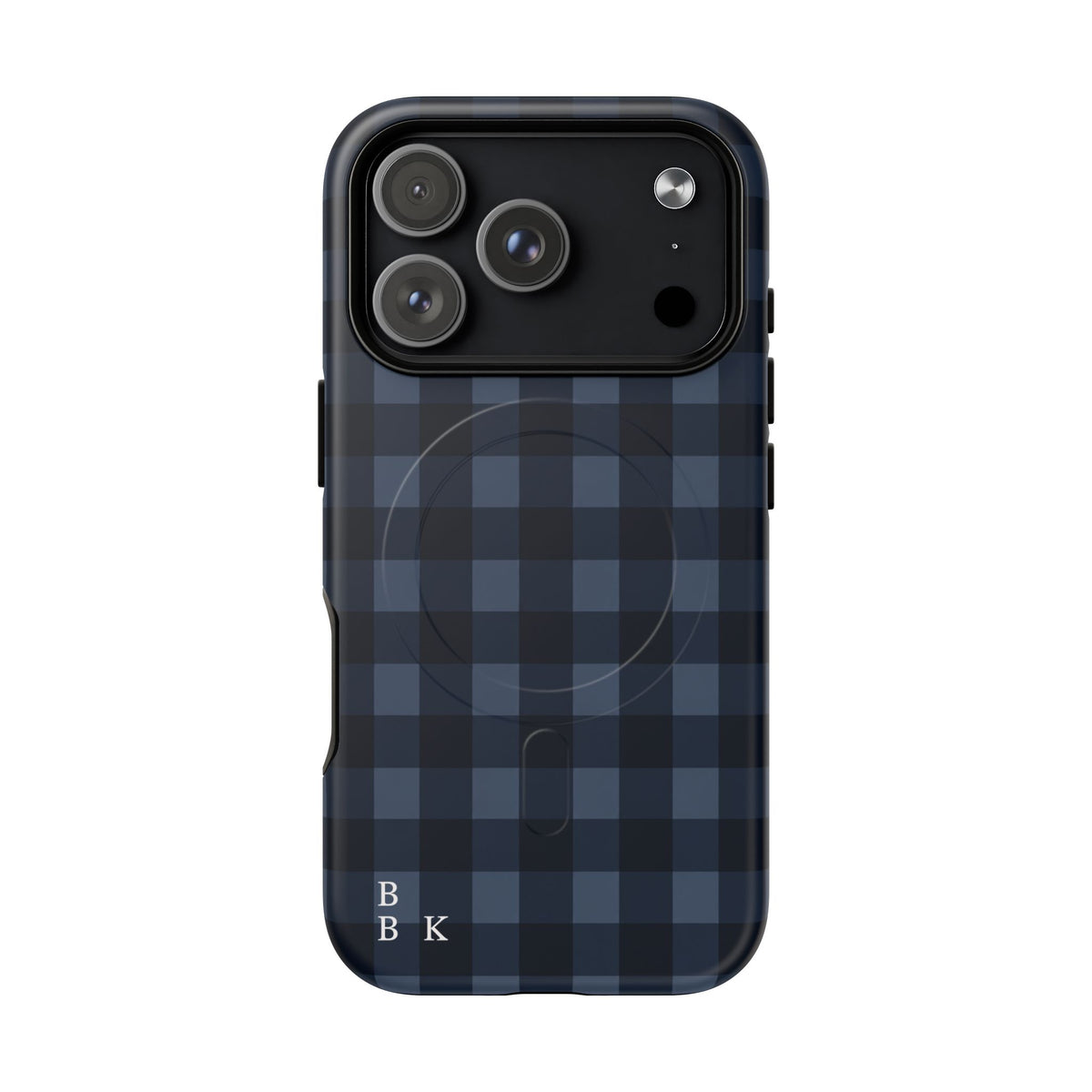Plaid Magnetic Phone Case — Navy Buffalo Check Tough MagSafe-Compatible Case