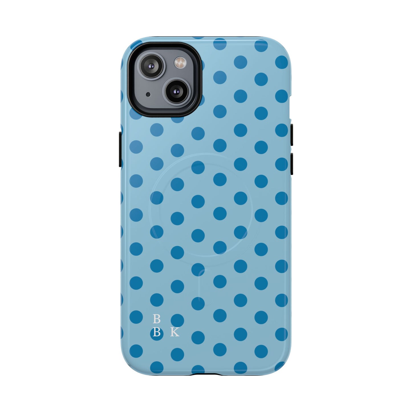Blue Polka Dot Magnetic Phone Case — Tough Protective iPhone Cover