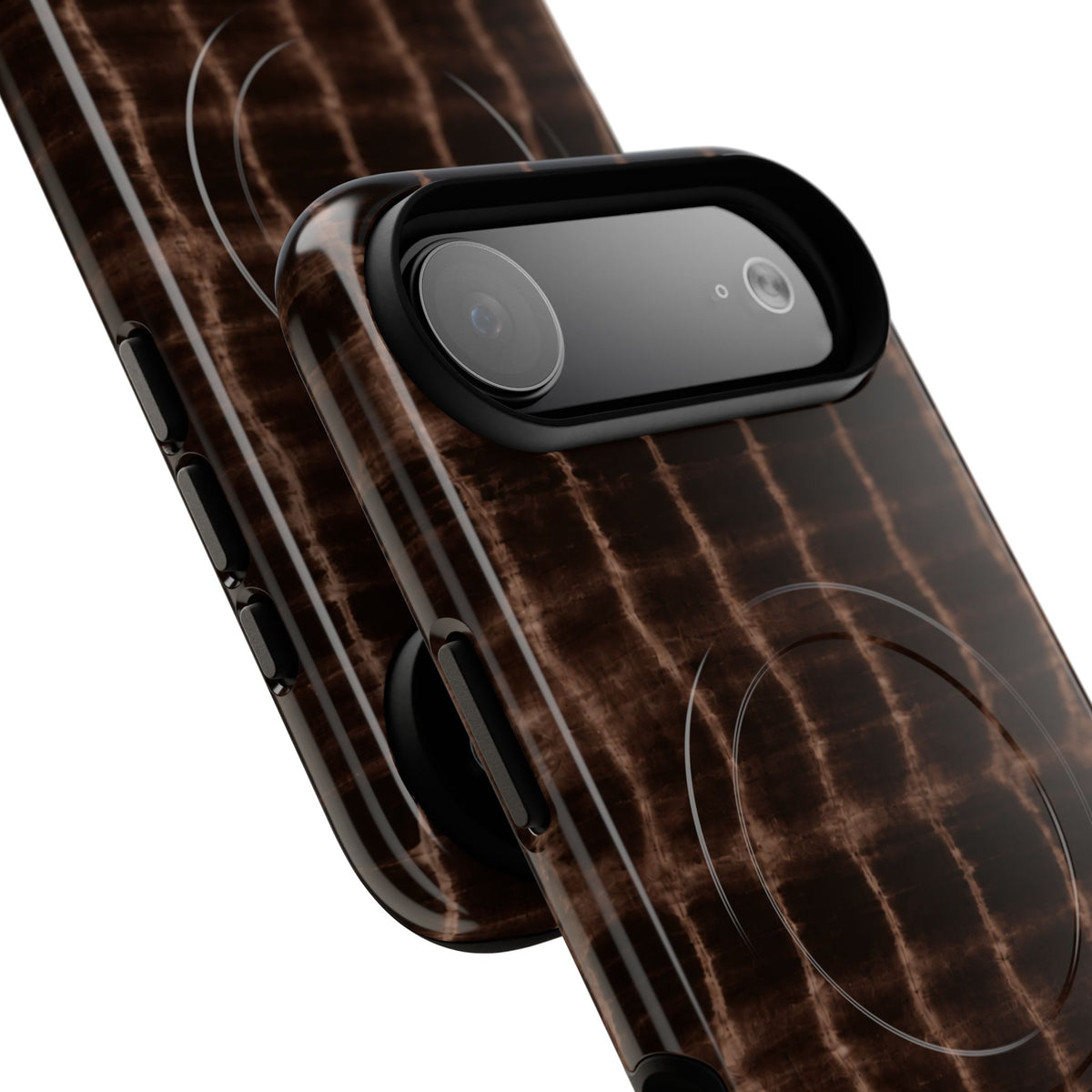 MagSafe Phone Case — Brown Croc Pattern Tough Magnetic Case