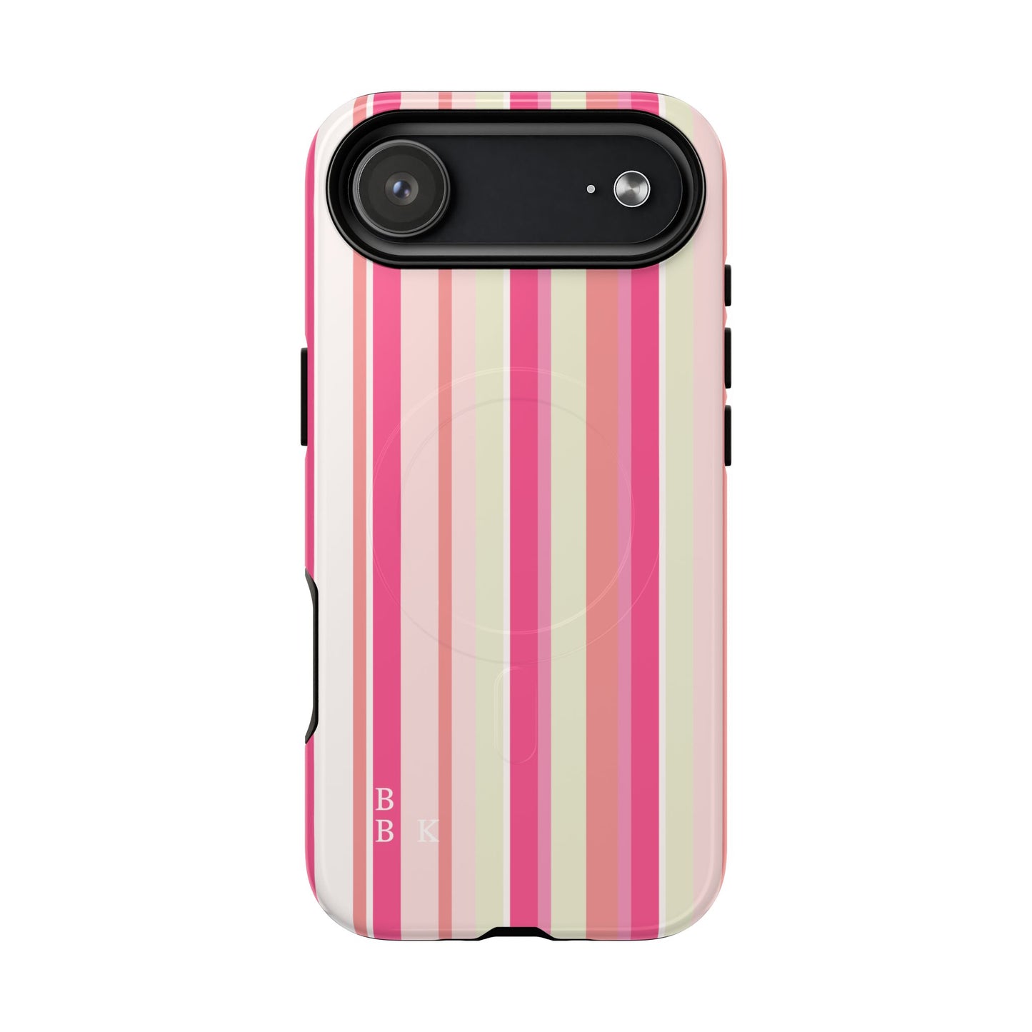 Magnetic Tough Case — Pink Striped Phone Cover (MagSafe Compatible)