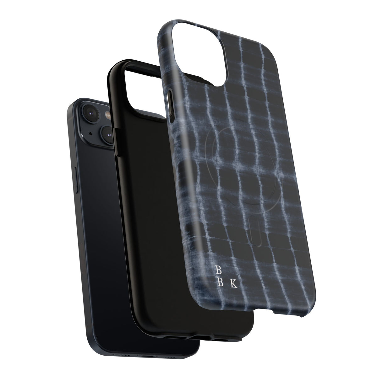 Magnetic Phone Case — Black Tie-Dye Tough Protective Cover with MagSafe