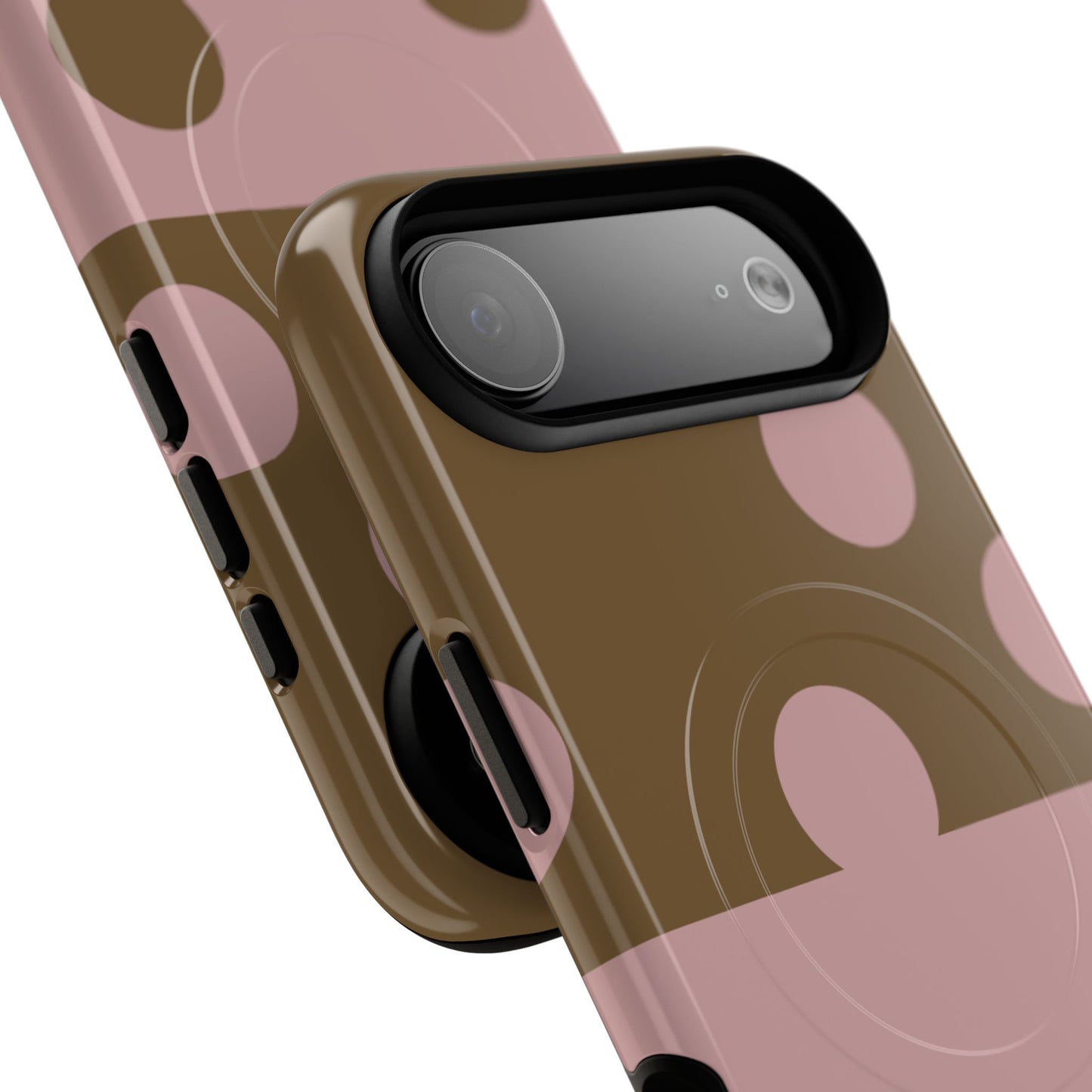Pink + Yellow Polka Dot Magnetic Tough Case — Protective Magnetic Phone Case with 'BBK' Accent