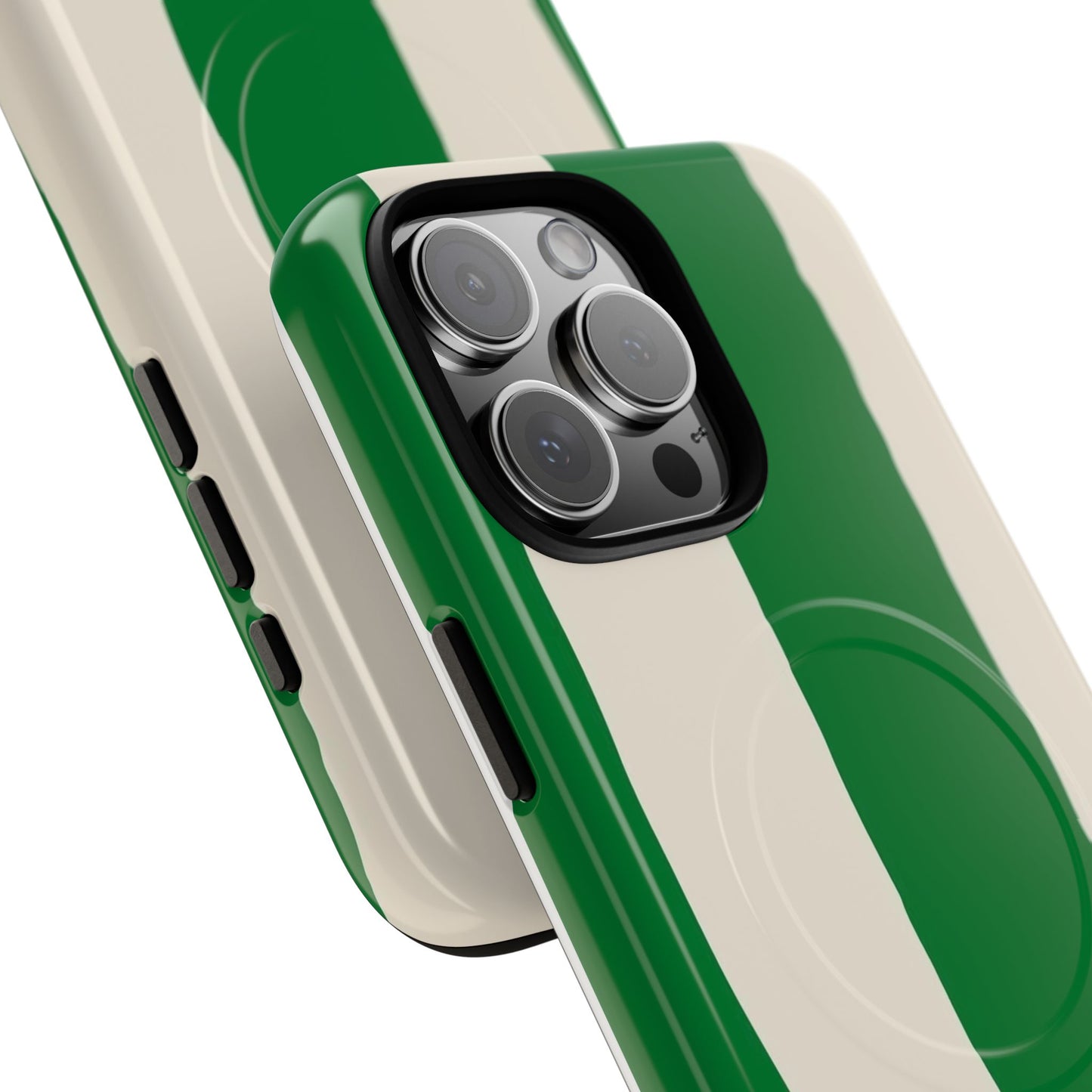 Green Stripe Tough Magnetic Phone Case — Custom Monogram BBK