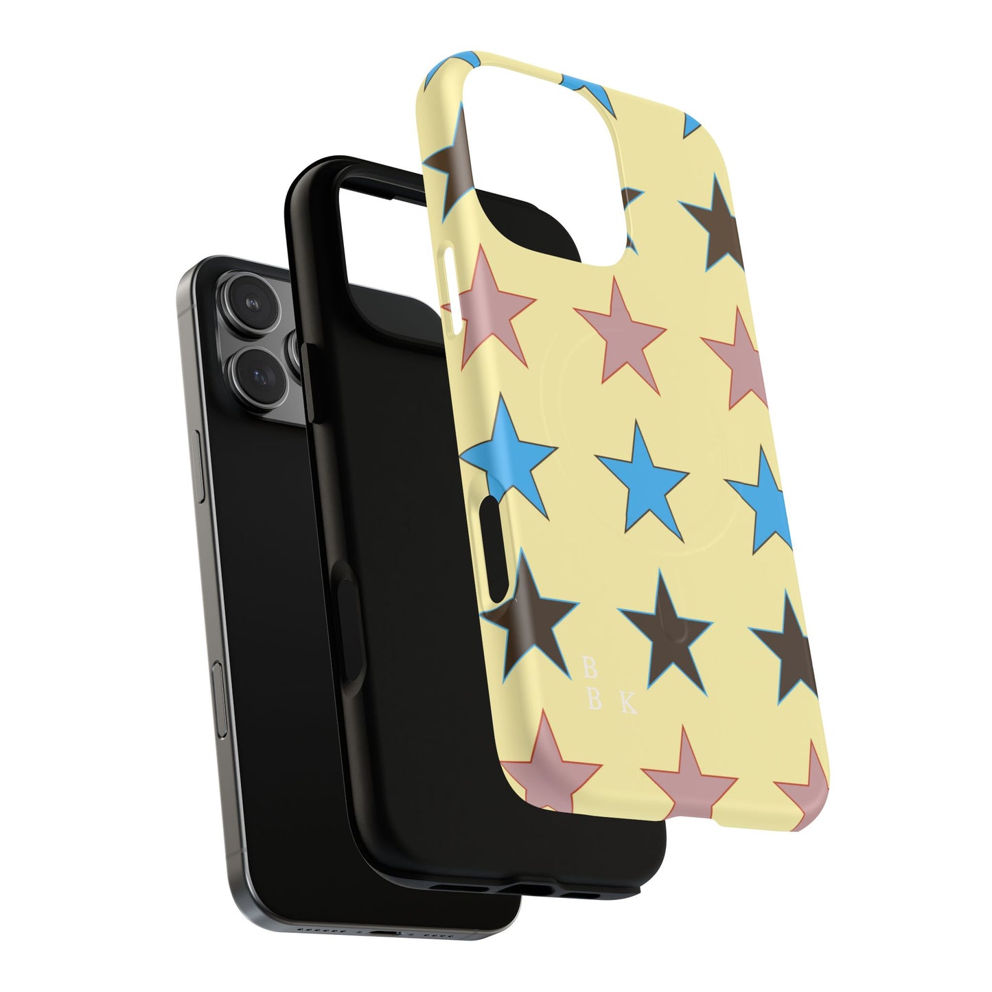 Star Pattern Tough Magnetic Phone Case — Colorful Retro Stars Protective Cover