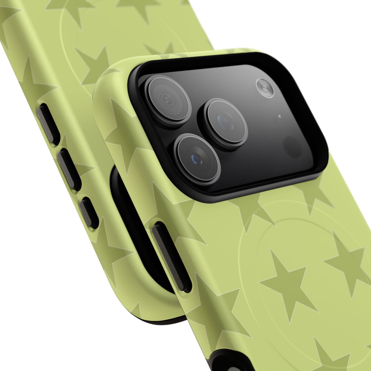 Olive Star Pattern Tough Magnetic Phone Case — Slim Protective iPhone Cover
