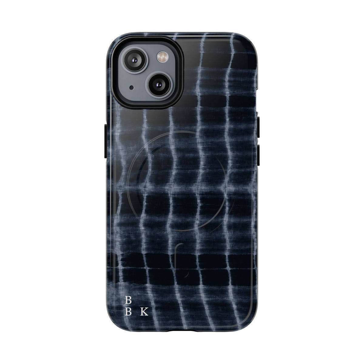 Magnetic Phone Case — Black Tie-Dye Tough Protective Cover with MagSafe