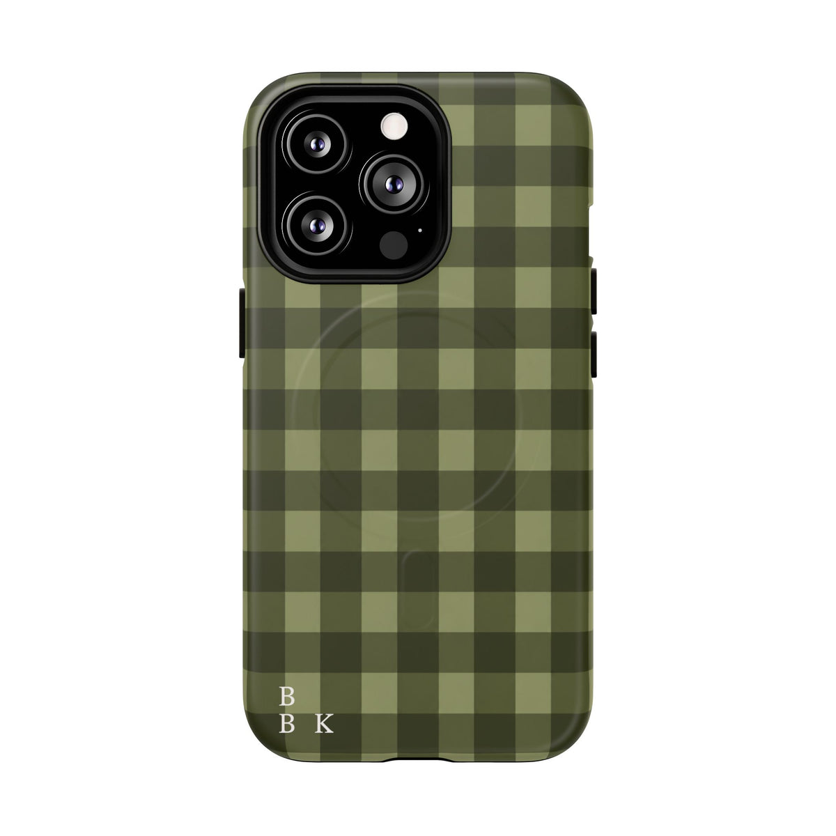 Green Buffalo Plaid Magnetic Phone Case — Tough Protective MagSafe-Compatible Case