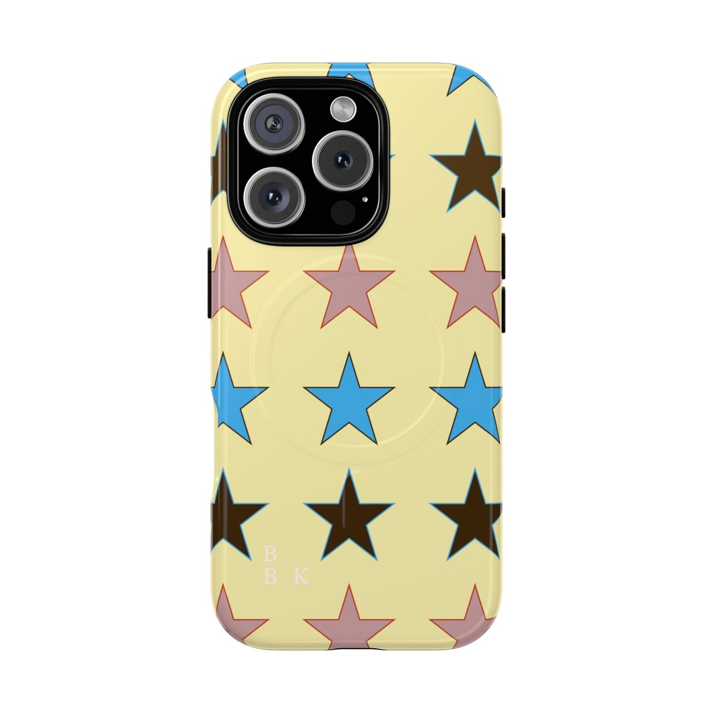 Star Pattern Tough Magnetic Phone Case — Colorful Retro Stars Protective Cover