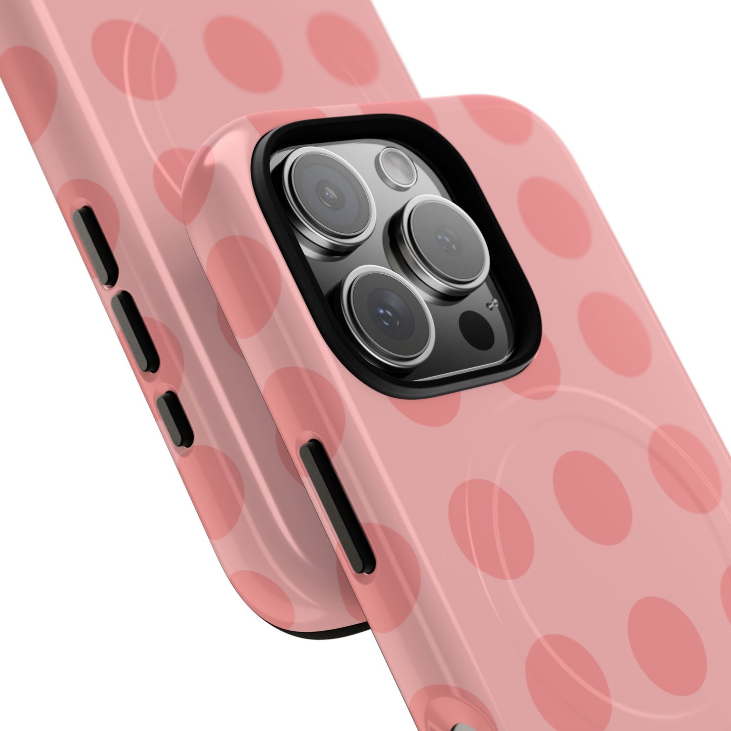 Magnetic Phone Case — Pink Polka Dot Tough Protective Cover