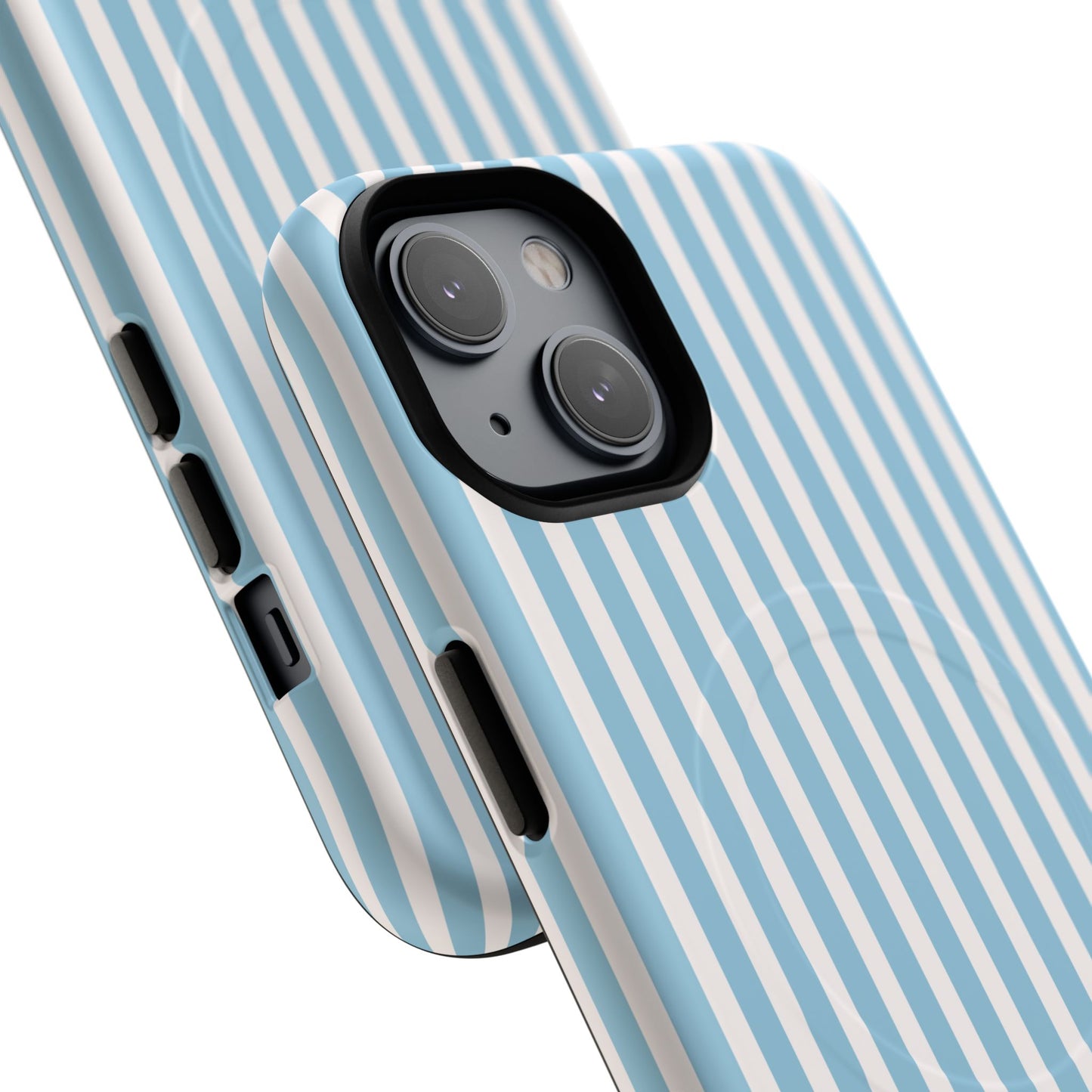 MagSafe Phone Case — Blue Vertical Stripe Tough Magnetic Protective Cover