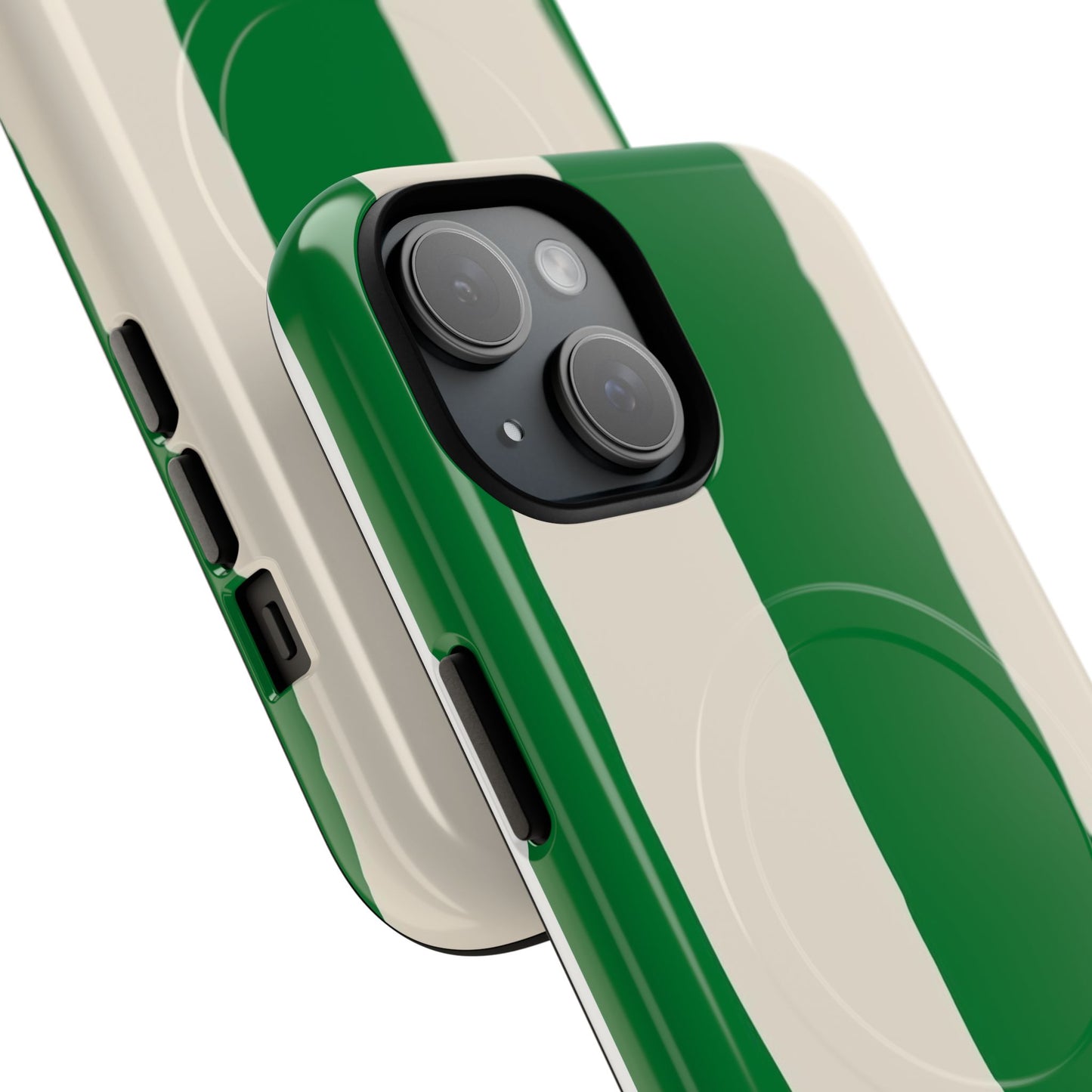 Green Stripe Tough Magnetic Phone Case — Custom Monogram BBK