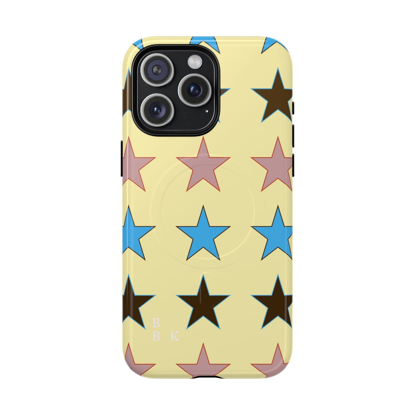 Star Pattern Tough Magnetic Phone Case — Colorful Retro Stars Protective Cover